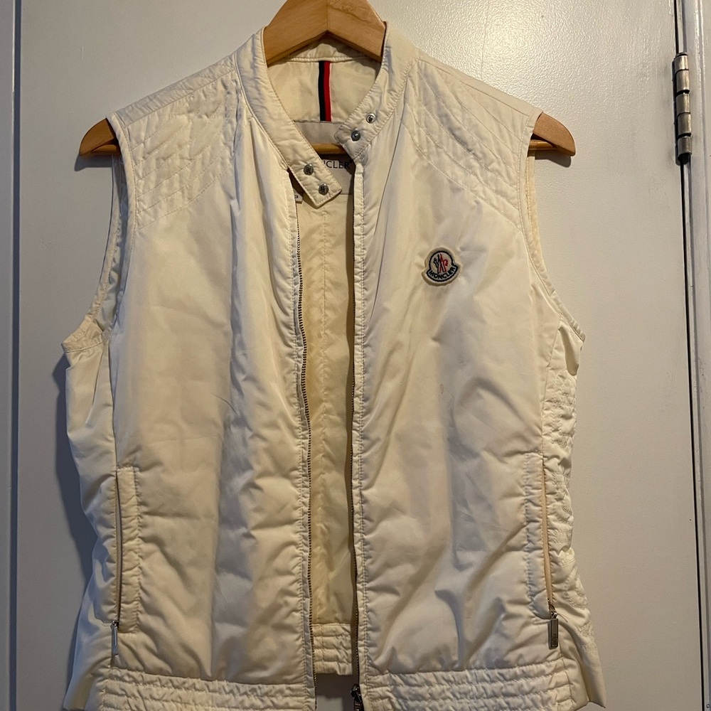 Moncler Cream Quilted Puffer Vest